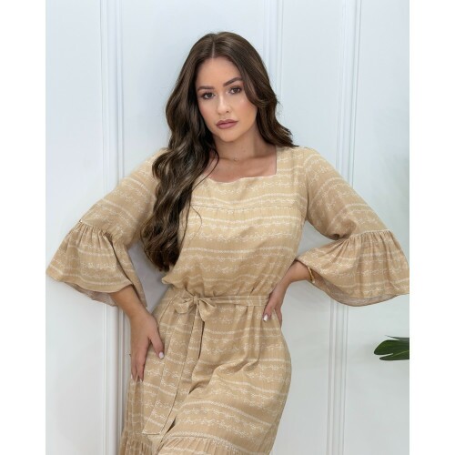 Vestido Isabeli Bege