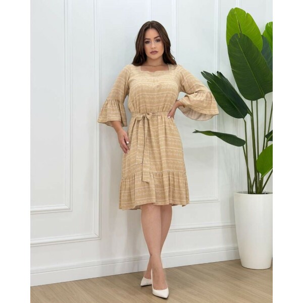 Vestido Isabeli Bege