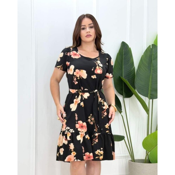 Vestido Sabrina Preto Floral