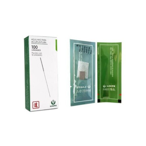 Agulha de acupuntura 0,18x8mm cx 100 un Pcte - Lautz
