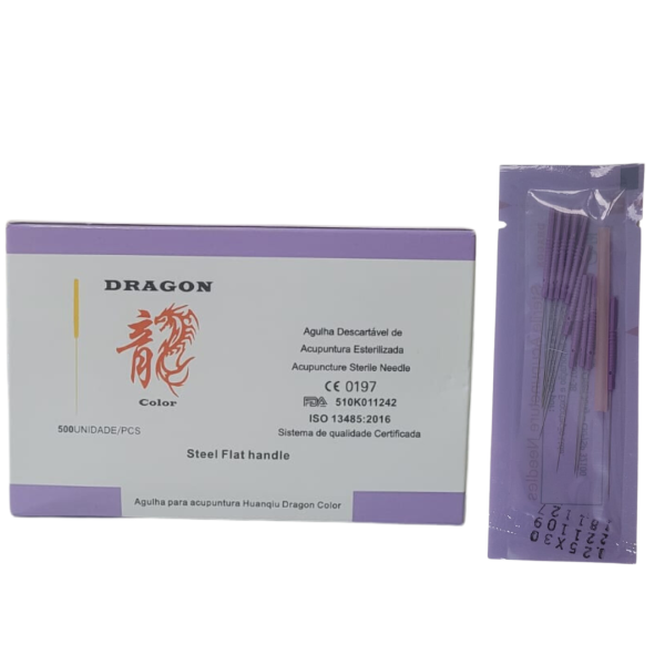 Agulha Sist�mica para Acupuntura Color 0,25x30mm - 500un - Dragon