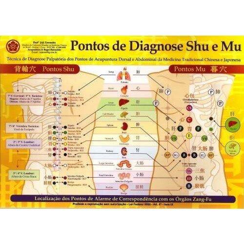 Mapa - Pontos de Diagnose Shu e Mu - Prof. Franco Joji Enomoto