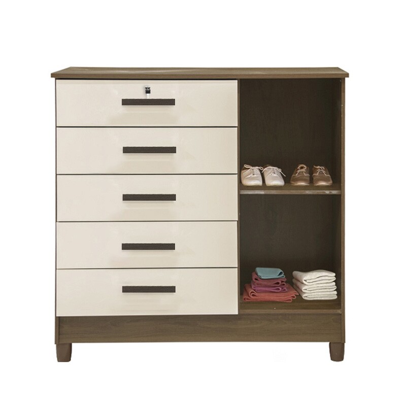 Cômoda Vitória com 5 Gavetas e 1 Porta Mel/Off White Rud Rack - MV ...