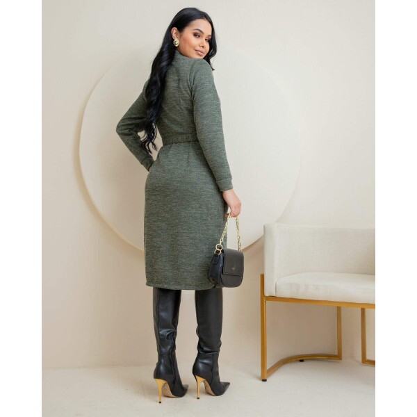 Vestido Casaco Ana Paula Verde Musgo